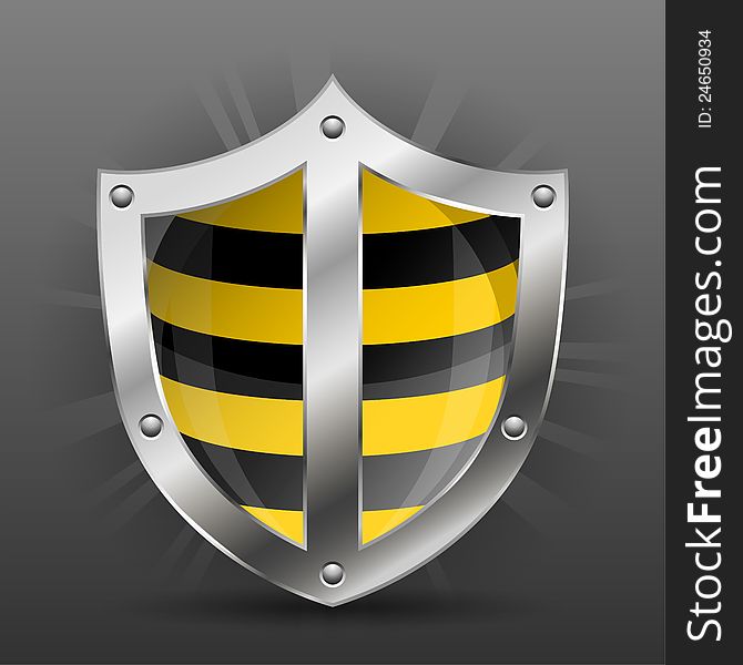 Shield Security Warning Markings, vector illustration. Shield Security Warning Markings, vector illustration