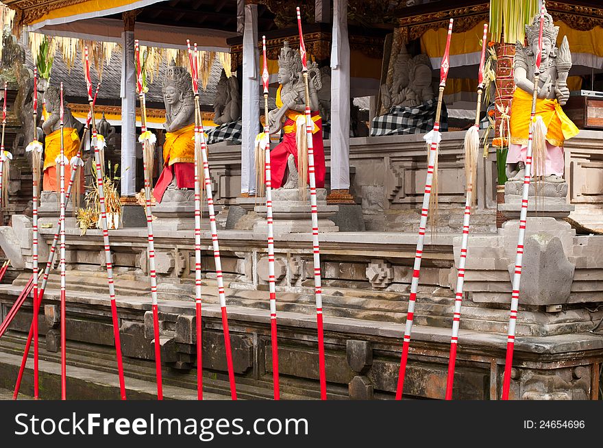 Statues of Balinese demon in Ubud, Indonesia