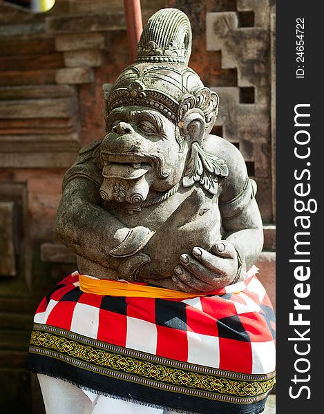 Statue of Balinese demon in Ubud, Indonesia