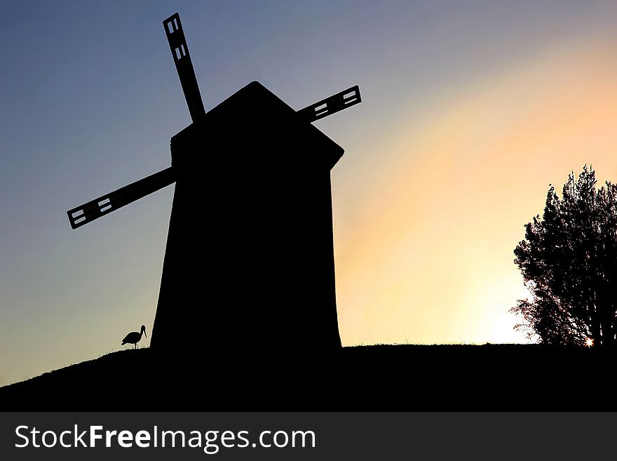 A real Windmill photographed against the light. A real Windmill photographed against the light.