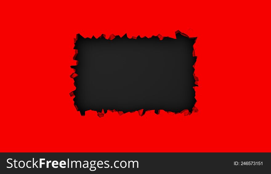 Red Broken or Cracked Wall Effect with Black Background, Special Offer Background