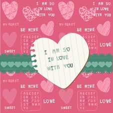 Cute Love Card - For Valentine S Day Royalty Free Stock Photo Cute Love Card - For Valentine S Day Royalty Free Stock Photo