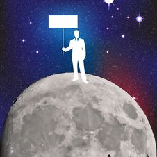 Businessman On The Moon Stock Photography Businessman On The Moon Stock Photography