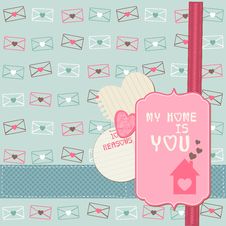 Cute Love Card - For Valentine S Day Stock Images Cute Love Card - For Valentine S Day Stock Images