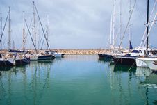 Yachts In The Harbor Standing On An Anchor Royalty Free Stock Photos Yachts In The Harbor Standing On An Anchor Royalty Free Stock Photos