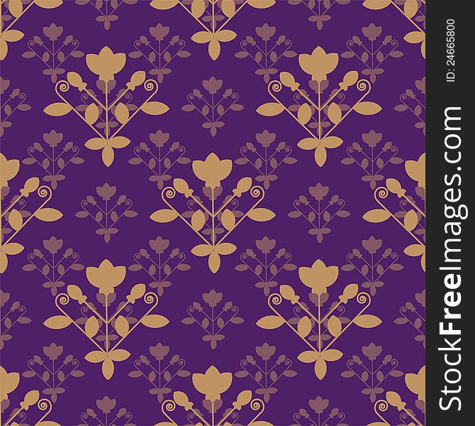 Seamless floral damask purple texture. Seamless floral damask purple texture