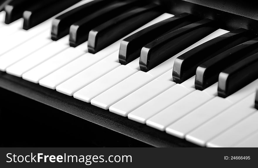 Black and White Piano Keys close up