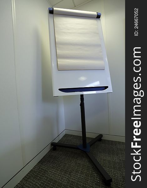 A flip chart in an office