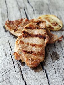 Grilled Steak On Wooden Table Stock Image Grilled Steak On Wooden Table Stock Image