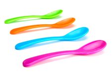 Empty Colorful Spoons Royalty Free Stock Photography