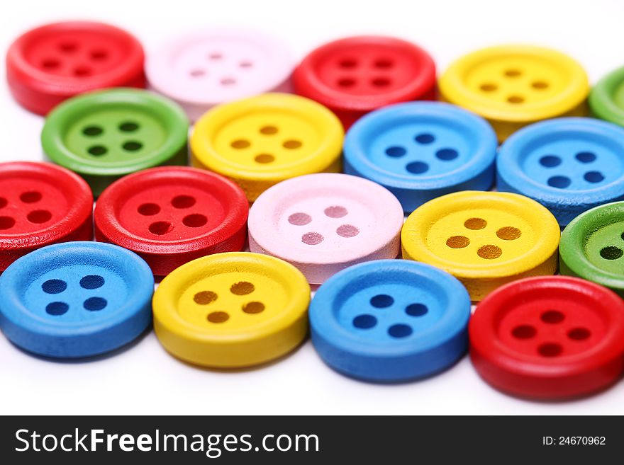 Close up of many colorful buttons