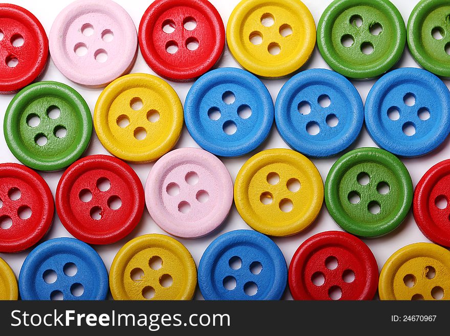 Close up of many colorful buttons