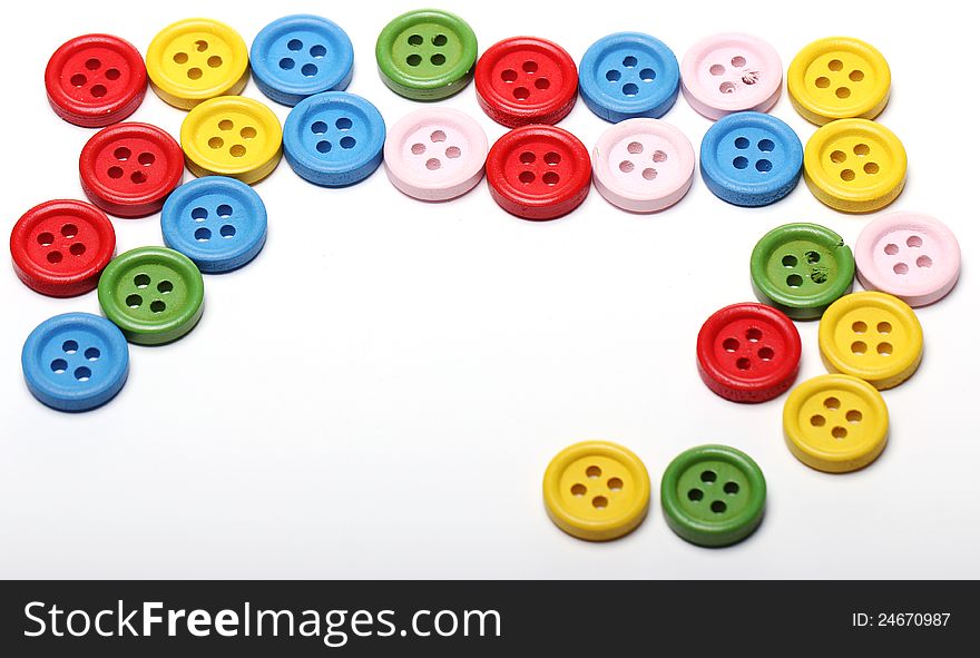 Close up of many colorful buttons