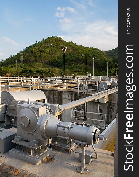 Floodgate Mechanism At Water Reservoir.