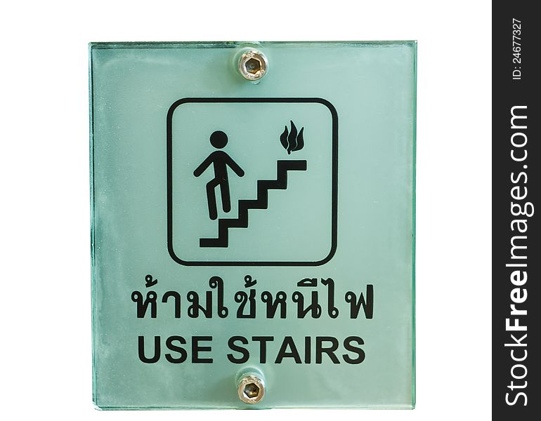 Sign for escape in case of fire.