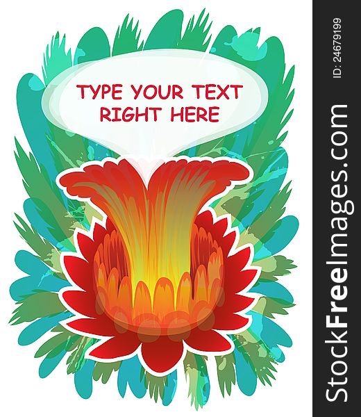 Poster with floral colorfull background. Poster with floral colorfull background