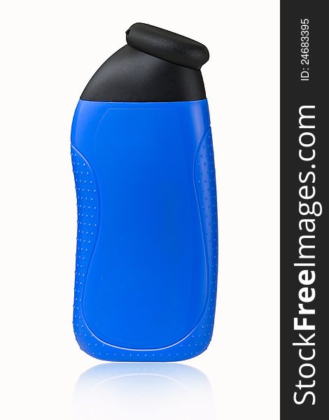 Empty Blue Deodorant Bottle