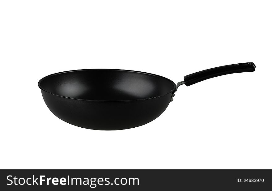 Empty black frying pan