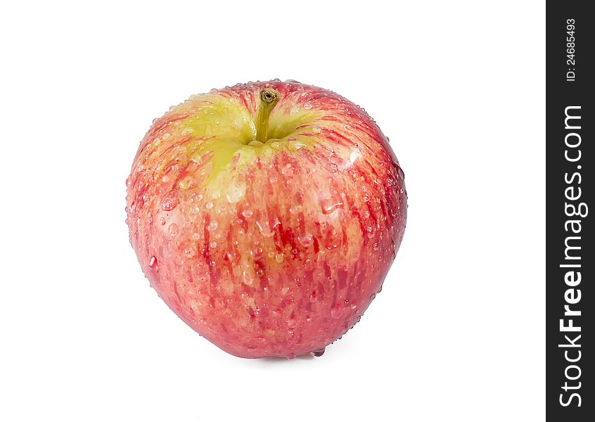 Sweet ripe juicy red apple isolated on white background