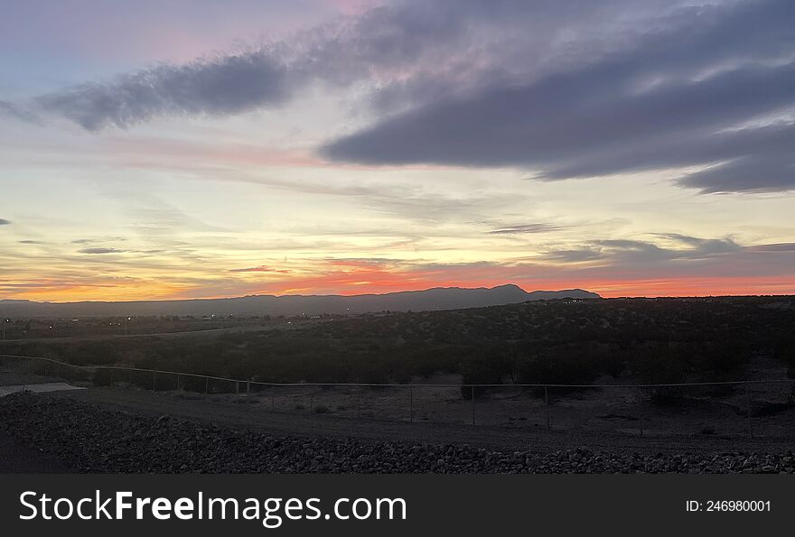 Desert Sunset pretty horizon in spring