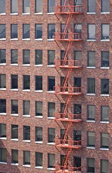 Red Fire Escape Royalty Free Stock Image Red Fire Escape Royalty Free Stock Image