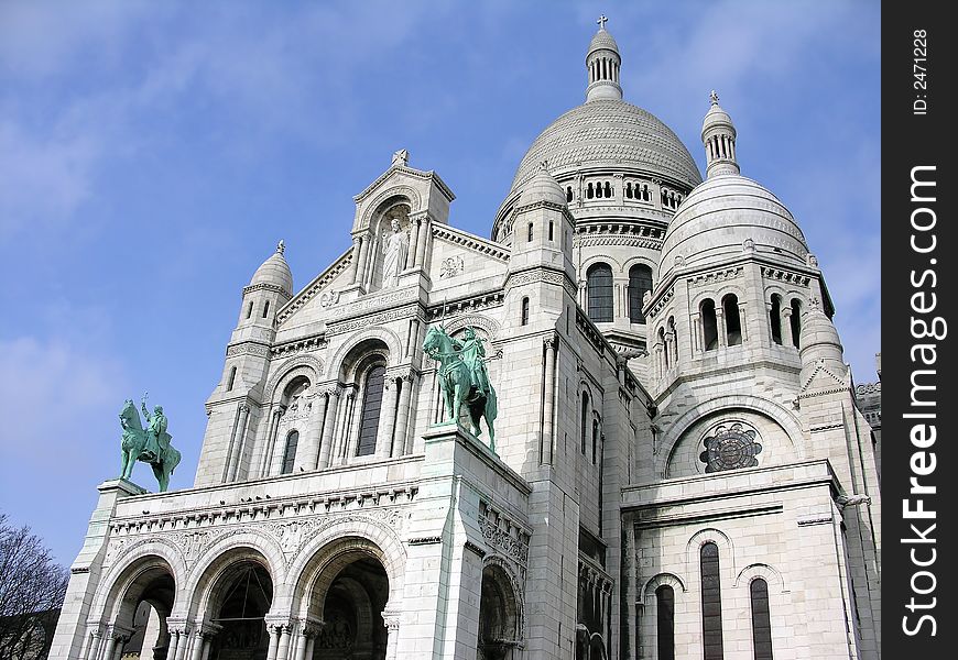 Photograph of the Sacre Coeur cathedral in Paris, France. Photograph of the Sacre Coeur cathedral in Paris, France.