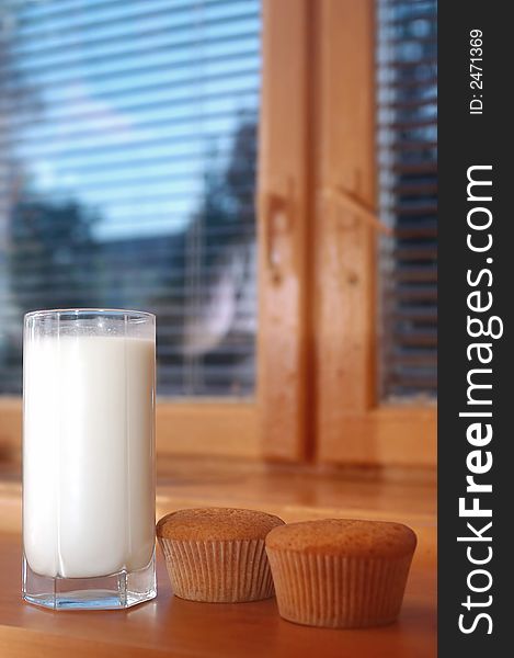 An image with milk and cake