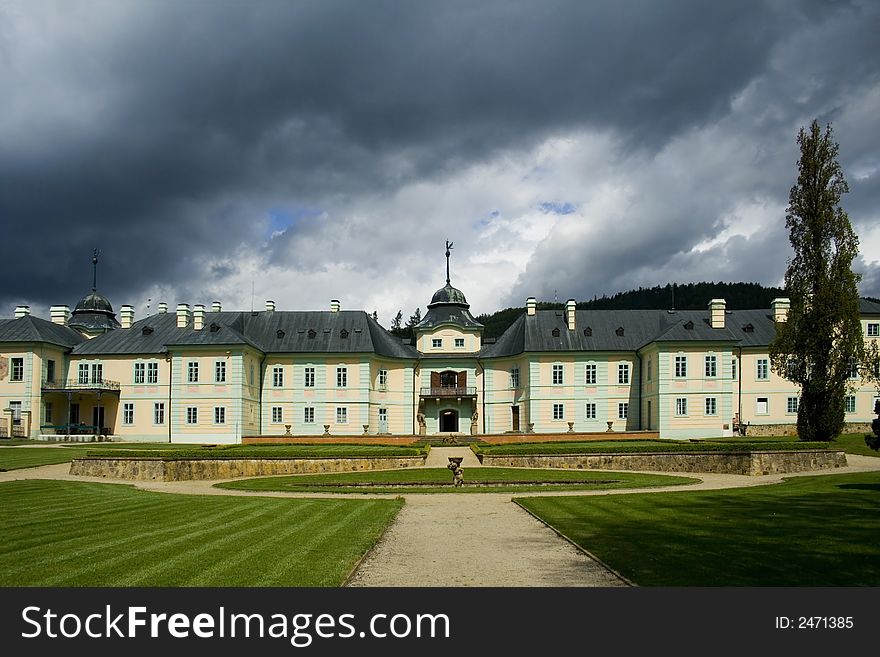 The face of baroque castle Manetin. The face of baroque castle Manetin