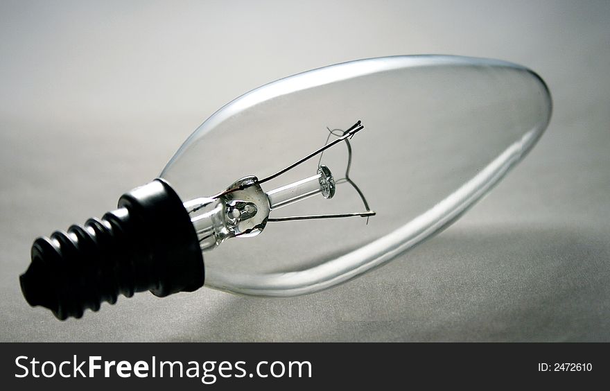 Light bulb isolated on gray background