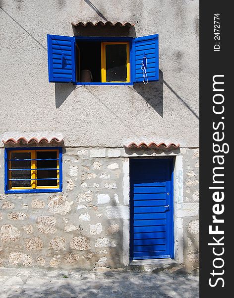 Blue geometries in Rovigno (Croazia)