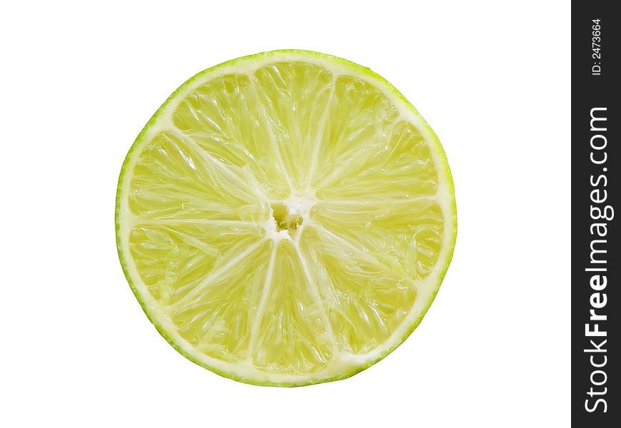 Lime slice isolated on a white background