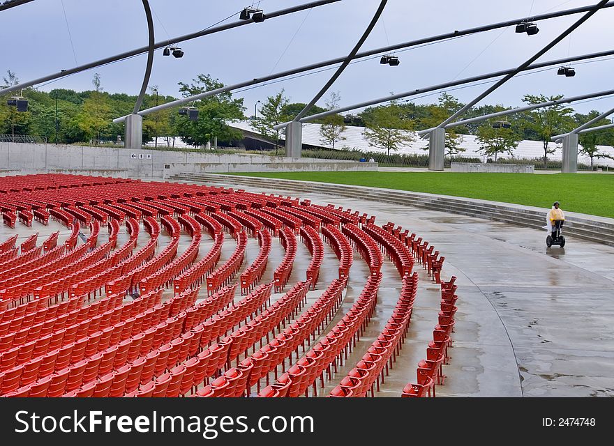 Auditorium seating at an outdoor concert hall. Auditorium seating at an outdoor concert hall