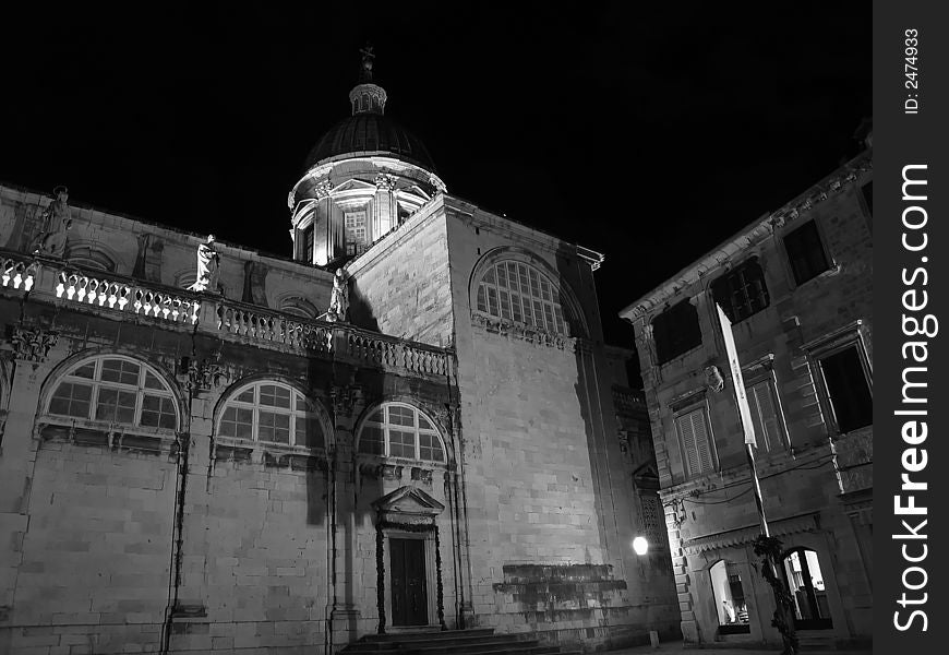 A night photo of Dubrovnic - Croatia. A night photo of Dubrovnic - Croatia