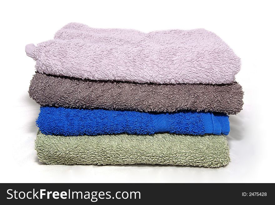 Tower of Towels isolated on white