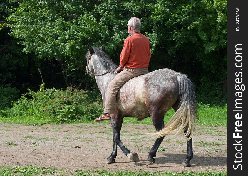 Senior man on horseback