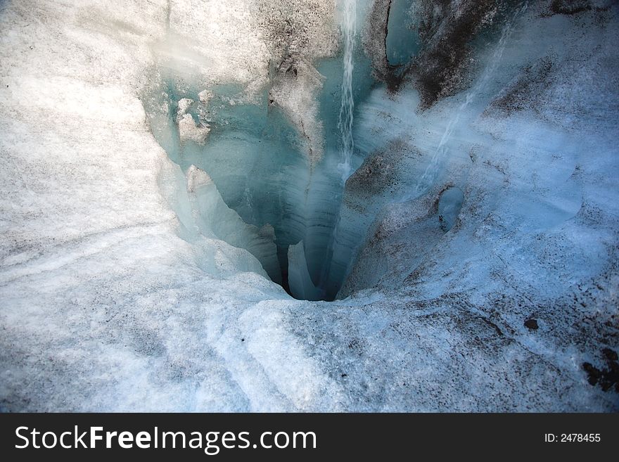 Close up of the melting glacier Iceland