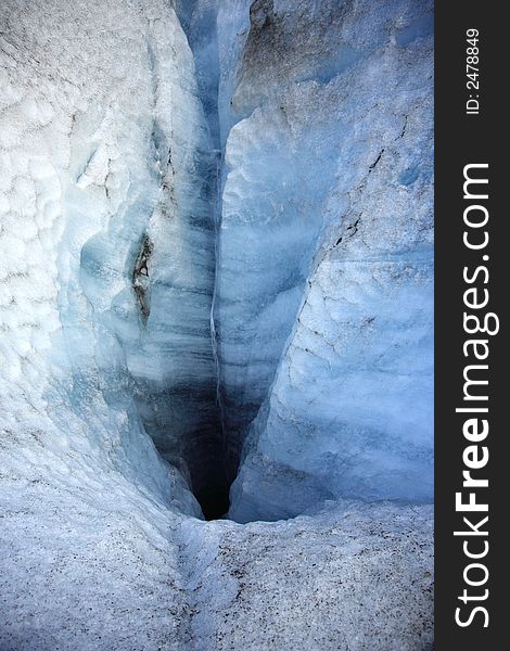 Melting ice on the glacier in Iceland