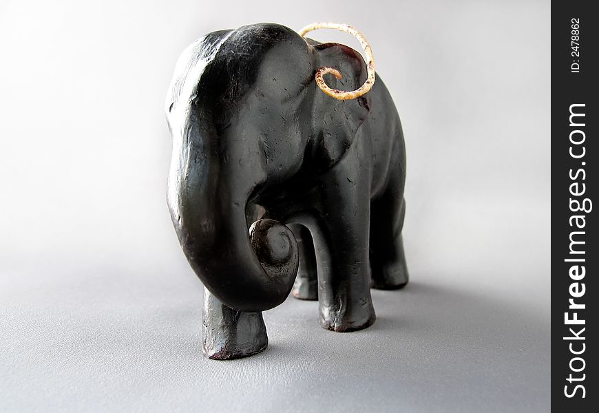 An elephant made of candle from front view. An elephant made of candle from front view