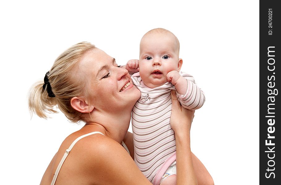 Mother And Child Isolated