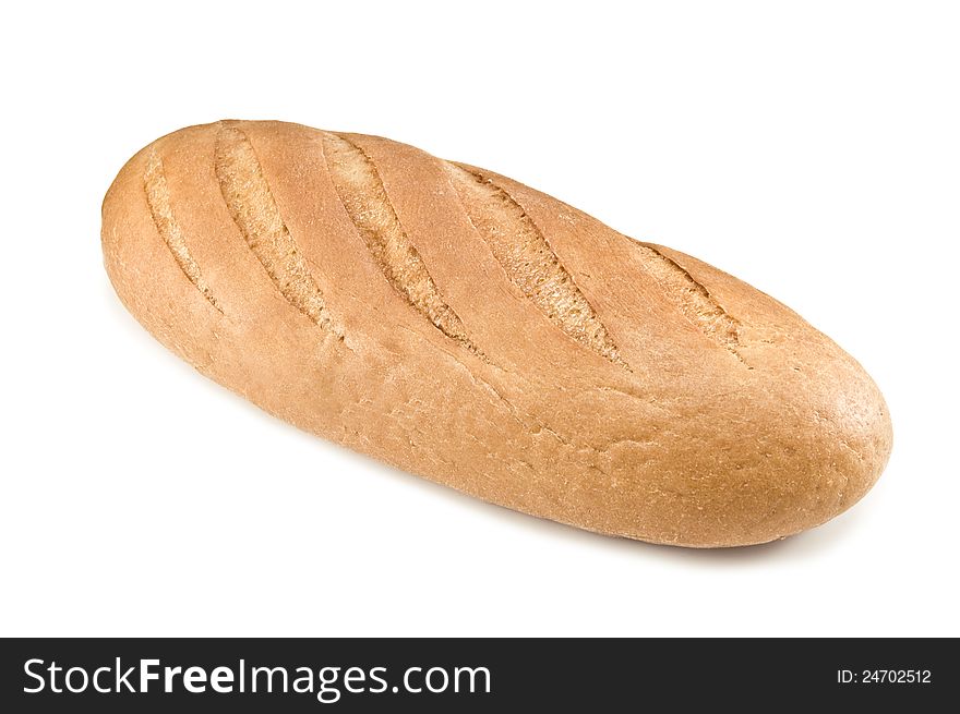 Baked bread on white background. Baked bread on white background