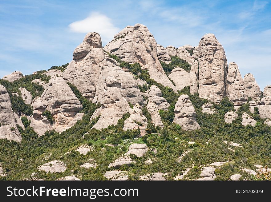 View of Montserrat Mountain. Catalonia. Spain