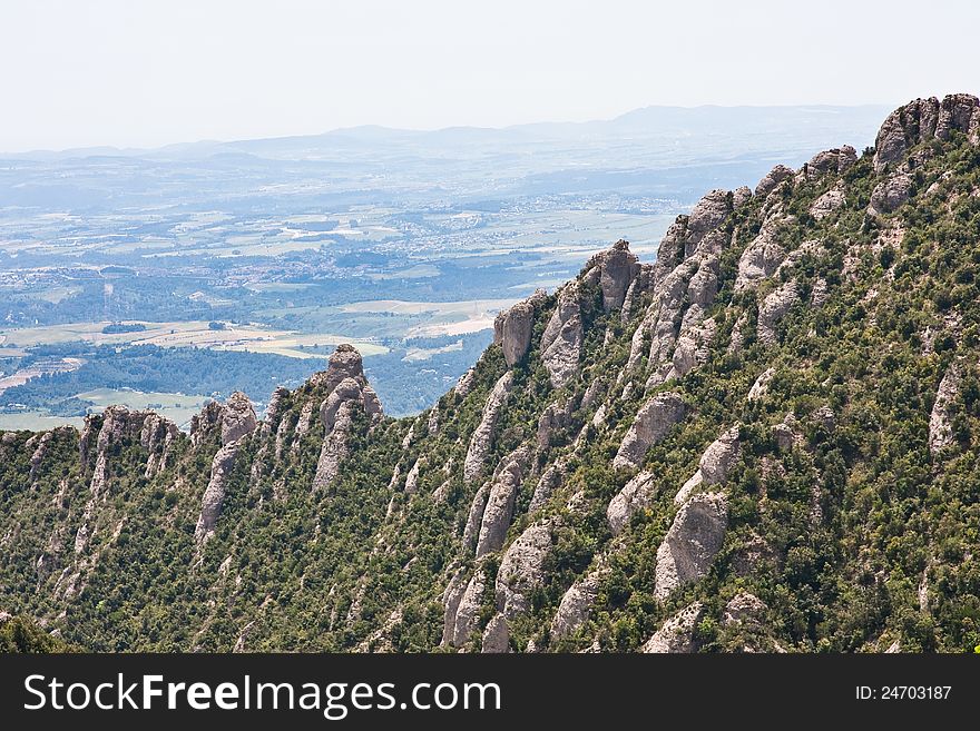 View of Montserrat Mountain. Catalonia. Spain