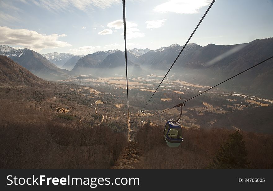 Mountains from cable car in autumn. Mountains from cable car in autumn