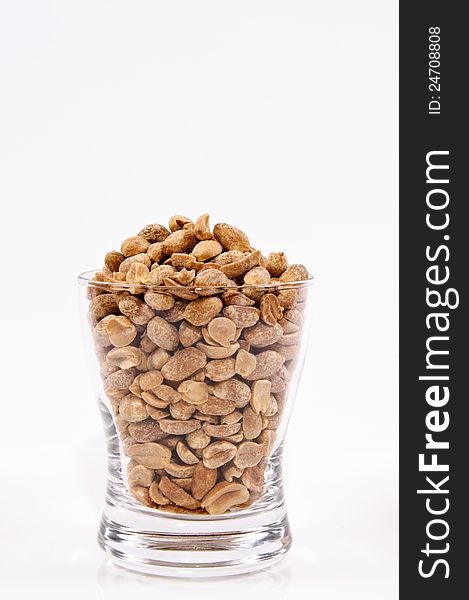 Peanuts in a glass isolated