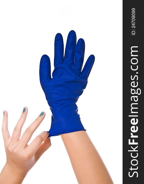 Latex Glove For Cleaning on hand