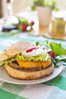 Vegetarian Burger With Tofu Royalty Free Stock Photo Vegetarian Burger With Tofu Royalty Free Stock Photo