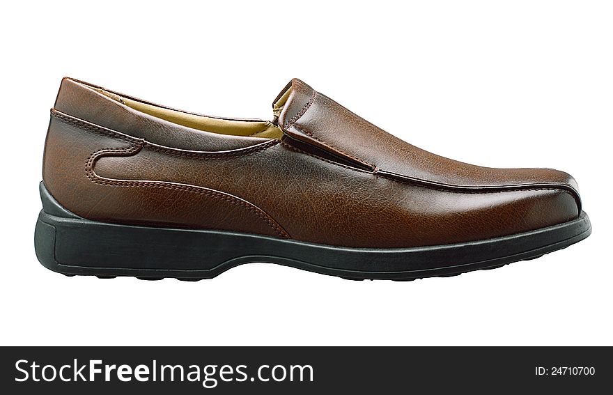 Elegant brown leather man shoe for working day