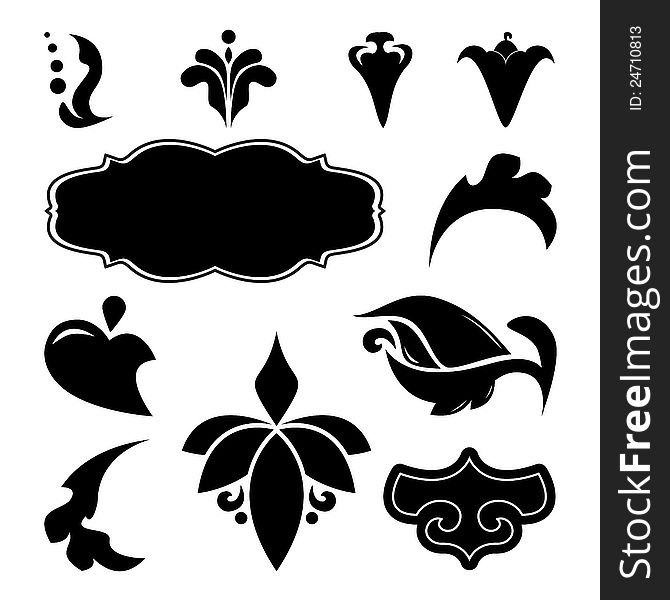 Collection of vector floral design elements