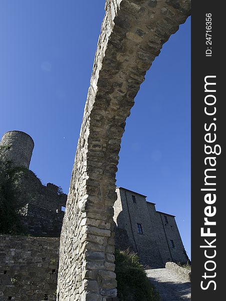 Medieval village in tuscan country named comano castello