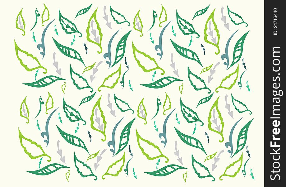 Floral background with different colours leaves